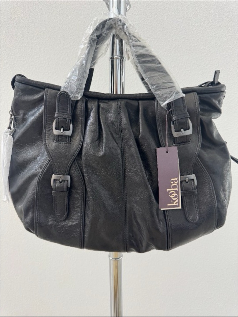 Kooba Paige Leather Tote Bag, Black- NWT